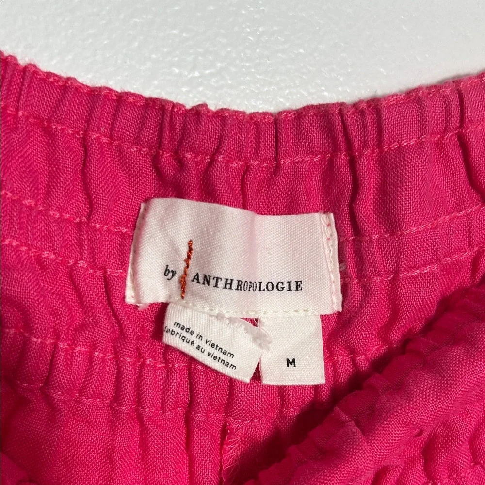 Anthropologie Fuchsia Linen Textured Pants Medium - Picture 2 of 8